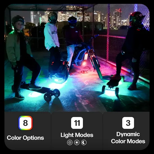 Vista 3 de ShredLights Underglow LED Light for Electric Skateboards, Longboards, Scooters Full RGB, 11 Light Modes, Adhesive Mount