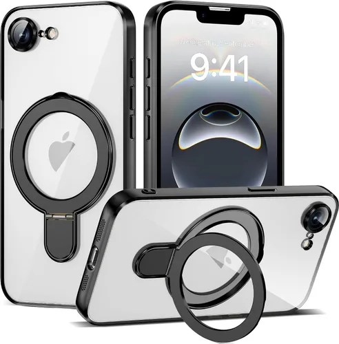 Vista 155 de Funda compatible con iPhone 12 con soporte de anillo magnético invisible [compatible con Mag-Safe] [Protector completo de lente de cámara] Funda