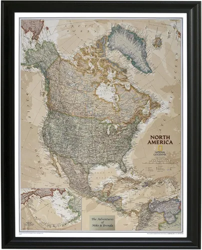 Vista 5 de Push Pin Travel Maps Pósteres e impresiones personalizables – Gris granero – Mapa de pines enmarcado personalizado, llega listo para colgar con 150