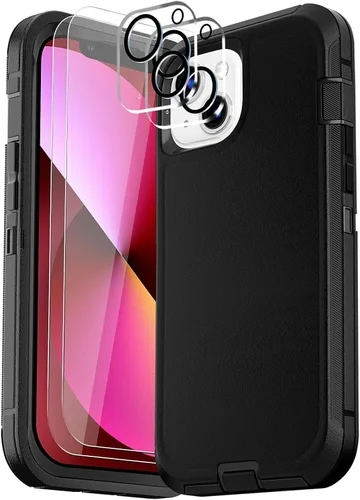 Vista 10 de Funda para iPhone 13 (6.1 pulgadas), con 2 protectores de pantalla de vidrio templado