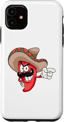 Vista 6 de Funda para iPhone 12 mini chile rojo picante con diseño de chile en forma de sombrero
