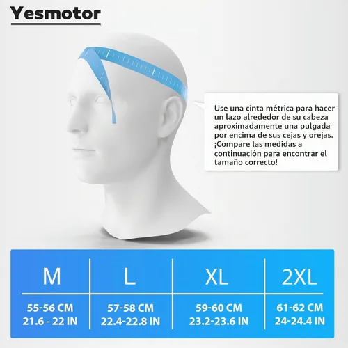 Vista 4 de Yesmotor Casco de motocicleta alemana de media carcasa con gafas de ciclismo - Aprobado por DOT