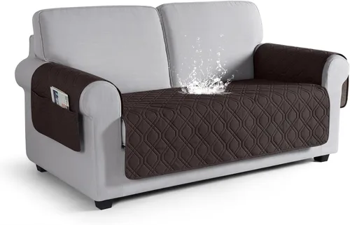 Vista 30 de VANSOFY Funda para Sofá, Fundas de Sofá Impermeables Lavables Forro Protector de Muebles Fundas de Asiento de Sofá Antideslizantes para Perros, Negro