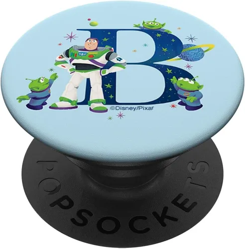 Vista 6 de Disney and Pixar - Monograma del alfabeto Letra B Buzz Lightyear PopSockets MagSafe PopGrip para iPhone