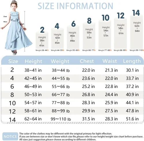 Vista 4 de Vestido largo de dama de honor para niña, vestido formal de gasa sin mangas para niñas de flores