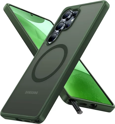Vista 12 de Funda magnética a prueba de golpes para Samsung Galaxy S25 Ultra, protección de grado militar de 12 pies [compatible con MagSafe], parachoques