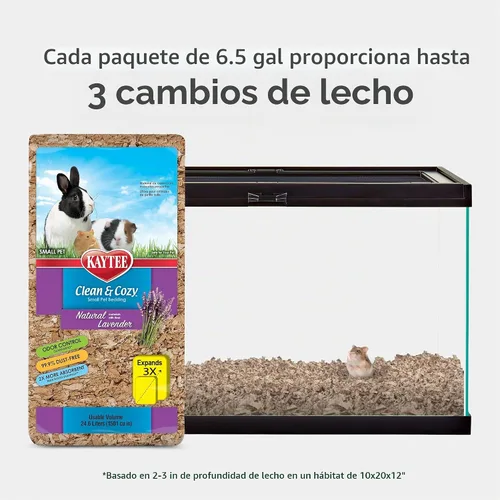 Vista 3 de Kaytee Ropa de cama natural limpia y acogedora con lavanda de 24,6 litros