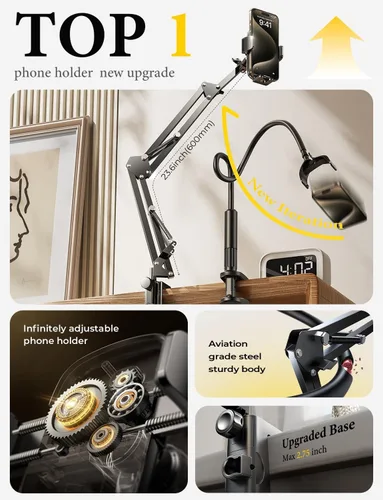 Vista 8 de LISEN - Soporte para teléfono celular para escritorio de cama, soporte
