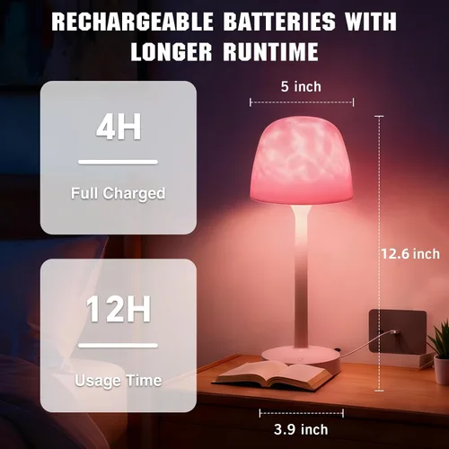 Vista 8 de Lámpara de ducha impermeable inalámbrica, lámpara de baño recargable con control remoto y control táctil, 16 colores cambiables de luz de proyector