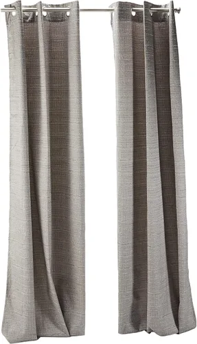 Vista 9 de Comfort Spaces - Juego de 2 paneles de cortina de tela de ramio para ventana Gris