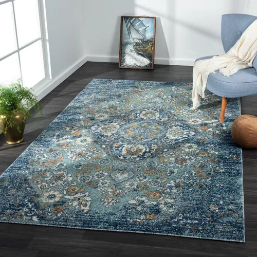 Vista 14 de Luxe Weavers 4620 Marine 2x3 - Alfombra floral envejecida
