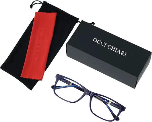 Vista 6 de OCCI CHIARI Mens Rectangle Eyewear Frame Full-Rim Non-prescription Clear Optical Glasses
