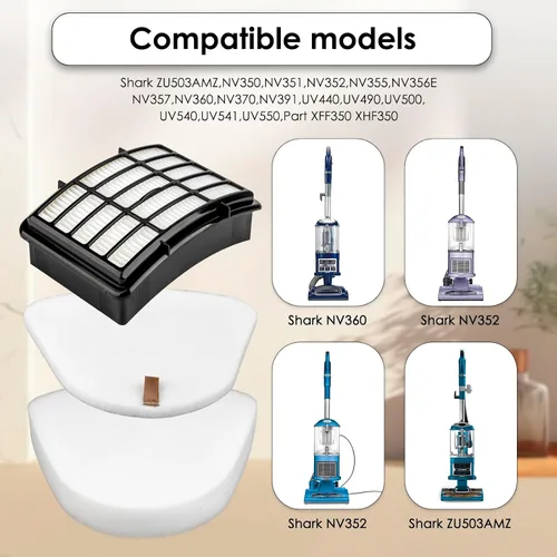 Vista 6 de 1 HEPA + 3 filtros de espuma de repuesto compatibles con Shark Vacuum Navigator Lift Away NV350 NV351, NV352, NV355, NV356E, NV360, NV370 NV391