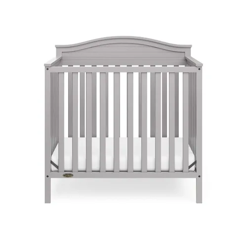 Vista 4 de Graco Stella - Mini cuna convertible 4 en 1 con colchón adicional, gris Gris (Pebble Gray)