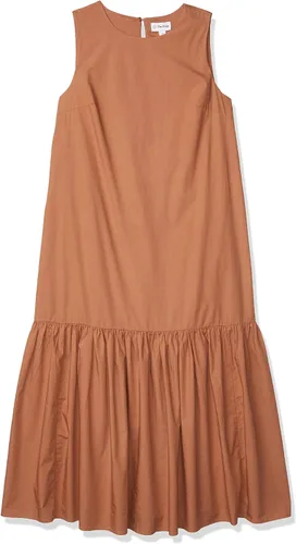 Vista 4 de The Drop Ilana - Vestido largo de popelina suelto sin mangas con dobladillo ancho para mujer