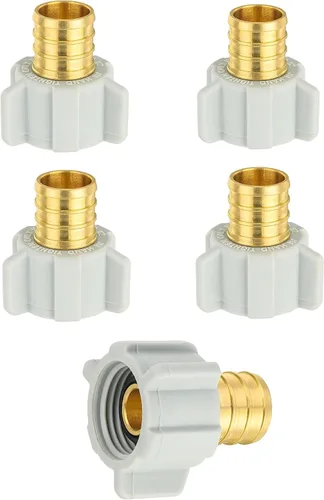 Vista 20 de Adaptador recto giratorio EFIELD 1/2" Pex X 7/8" BC (Ballcock) Tubería de latón PEX FittingsAdaptador recto giratorio de tuerca