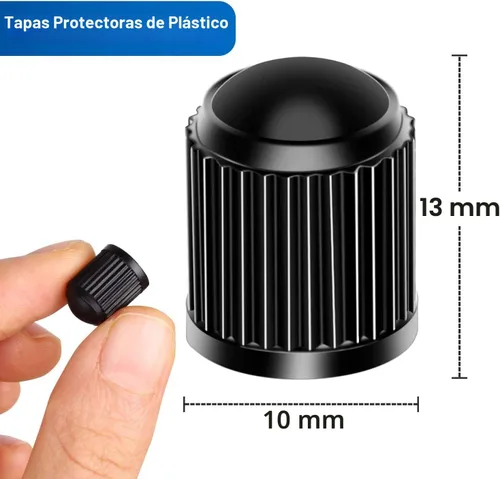 Vista 2 de La versión mejorada tiene tapas de vástago de válvula de neumático con anillo de sellado (12 piezas, negro)