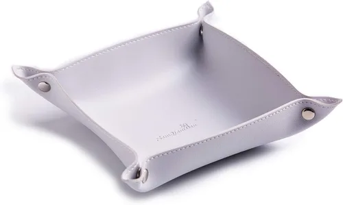 Vista 18 de PU Leather Jewelry Valet Tray for Women and Man (Brown-B)