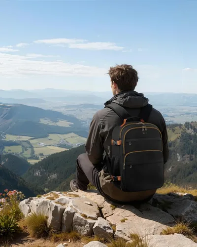 Vista 7 de HOTOR Mochila de viaje para mujer, aprobada por vuelo, bolsa de transporte Negro