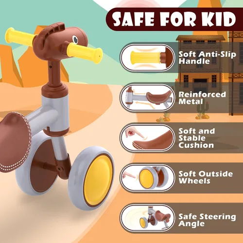 Vista 11 de PerKidern - Bicicleta de equilibrio para bebé de 1 a 2 años, niños y niñas, bicicleta de equilibrio para bebé de 12 a 24 meses, bicicleta