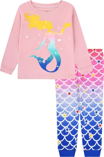 Vista 2 de Joyond Pijamas para niñas y niños pequeños, ropa de dormir de algodón