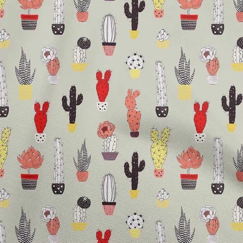 Vista 7 de oneOone Cotton Flex Black Fabric Cactus Quilting Supplies Print Sewing Fabric by The Yard 40 Inch Wide-9C