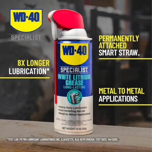 Vista 2 de Aerosol de grasa de litio WD Specialist, 10 pies, color blanco, 1, Blanco, 1