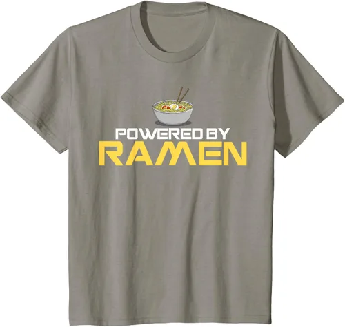 Vista 25 de Camiseta de fideos de anime japoneses Powered By Ramen, Negro, S