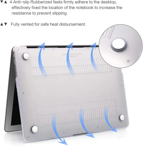 Vista 3 de iCasso Funda para MacBook Air de 13 pulgadas (versión anterior 2010-2017), carcasa protectora rígida de plástico y cubierta de teclado solo