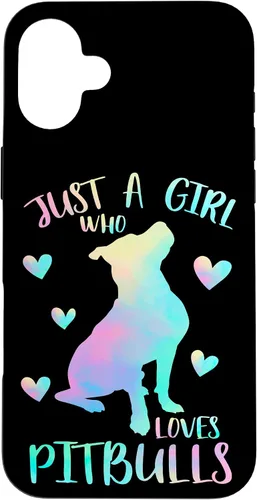 Vista 23 de Just a Girl Who Loves Pitbulls Watercolor Cute Pitbull Mama Case for iPhone 17