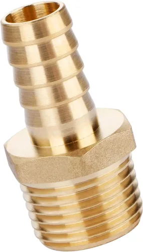 Vista 2 de U.S. Solid Accesorio de Manguera de Latón, Adaptador, Accesorios de Tubería Macho de Púa de 1/2" x 1/2" NPT