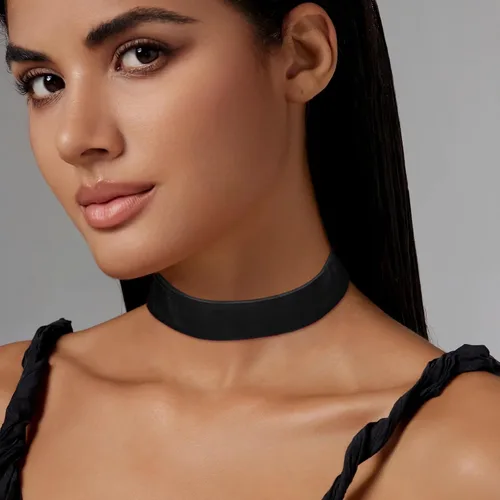 Vista 6 de Gargantilla de terciopelo para mujer, juego de collar de cinta gótico de Halloween Y2K