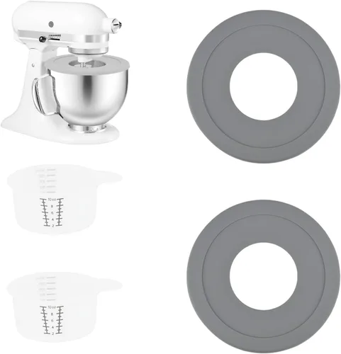Vista 6 de Cubiertas de tazón de mezclador, tapas protectoras contra salpicaduras para mezclador de pie con cabeza inclinable KitchenAid de 4.5-5Qt, gris