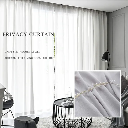 Vista 5 de Yancorp Cortinas opacas de terciopelo que no se transparentan, 2 paneles de cortinas blancas de 108 pulgadas de largo para sala de estar