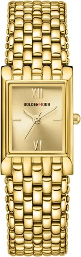 Vista 2 de GOLDEN HOUR Reloj de oro con pulsera rectangular vintage para mujer