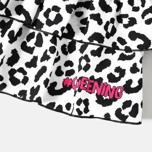 Vista 5 de L.O.L. Surprise! Conjunto de falda de manga larga para bebés y niñas pequeñas, falda de leopardo, conjunto de ropa de fiesta de 18 meses a 10 años