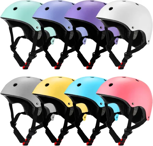 Vista 8 de Kingdder 8 Pcs Kids Bike Helmets Bulk CPSC Certified Toddler Skateboard Adjustable Kids Bike Helmet Ages 5-8 Years Old Boys Girls for Skateboard