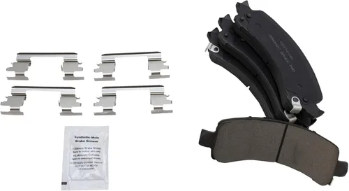 Vista 5 de TRQ Kit de pastillas de freno delanteras y traseras y rotores Kit de productos químicos para freno, pastillas de freno de cerámica compatible