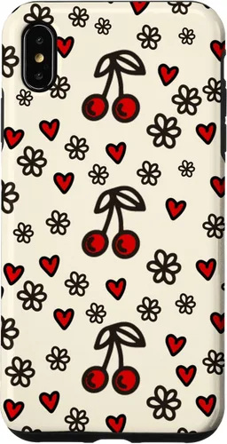 Vista 11 de Carcasa para iPhone 16 con diseño de cerezas, cerezas, diseño de corazón de San Valentín, color rojo