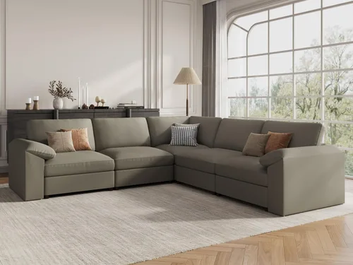 Vista 120 de EASE MOOSE Sofá modular seccional, sofá en forma de U para sala de estar Beige