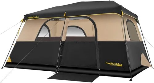 Vista 11 de FanttikOutdoor Tienda de campaña instantánea para 6/8/10/12 personas en 60 segundos con lluvia y resistente al viento, portátil, con bolsa
