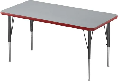 Vista 40 de Correll Mesa rectangular de actividades para el aula de 24 x 48 pulgadas, altura ajustable (19 a 29 pulgadas), parte superior de granito gris, borde