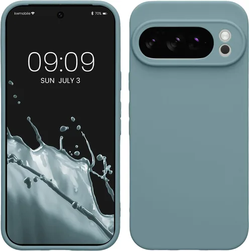 Vista 67 de kwmobile Funda compatible con Google Pixel 9 - Funda protectora delgada de TPU para teléfono - Acabado mate suave - Piedra antigua