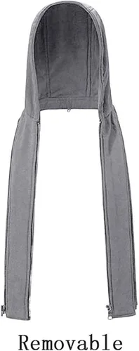 Vista 6 de Chaqueta de cuero para hombre, con capucha extraíble y diseño de paraguas, para cosplay