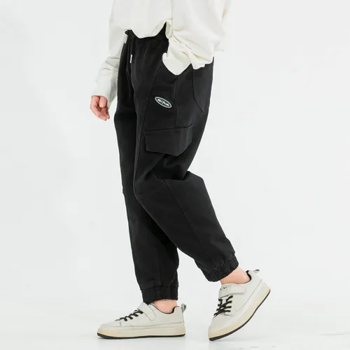Vista 6 de MINI PANDA Pantalones para niñas, elásticos, holgados, tallas 6-16, de moda
