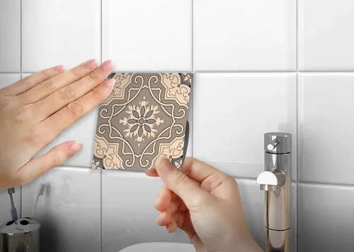 Vista 7 de Calcomanías de bricolaje para decoración de chimenea, resistentes al calor, calcomanías simples y sin ensuciar, calcomanías para azulejos