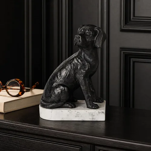 Vista 8 de Sujetalibros decorativos para estantes, sujetalibros con forma de perro para libros pesados, estatuas de labrador retriever como sujetalibros