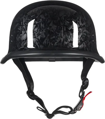 Vista 2 de Cascos de motocicleta de media cara, casco abierto de estilo alemán retro para adultos con aprobación DOT, Modelo-308