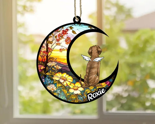 Vista 257 de LOVELYPOD Adorno de Navidad personalizado para perro Basset Hound (marrón) Basset Hound (marrón) adorno para atrapasoles de perro, razas de perros