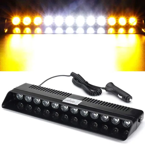 Vista 8 de Luz de emergencia estroboscópica LED 12V para parabrisas, salpicadero, tablero interior, luz de advertencia de peligro para techo, barra de luz